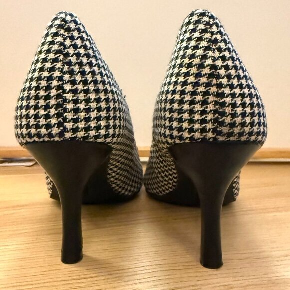 Comfort Plus Heels Size 8W Black White Houndstooth Pointed Toe Pumps - Picture 9 of 10